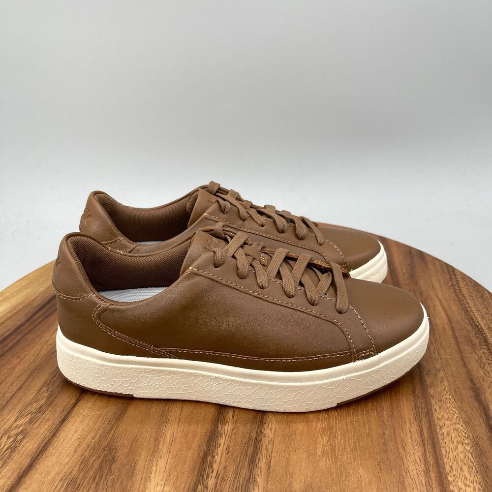Kizik Vegas Shoes Womens Size 7 Brown Leather Slip on Handsfree Walking Sneakers